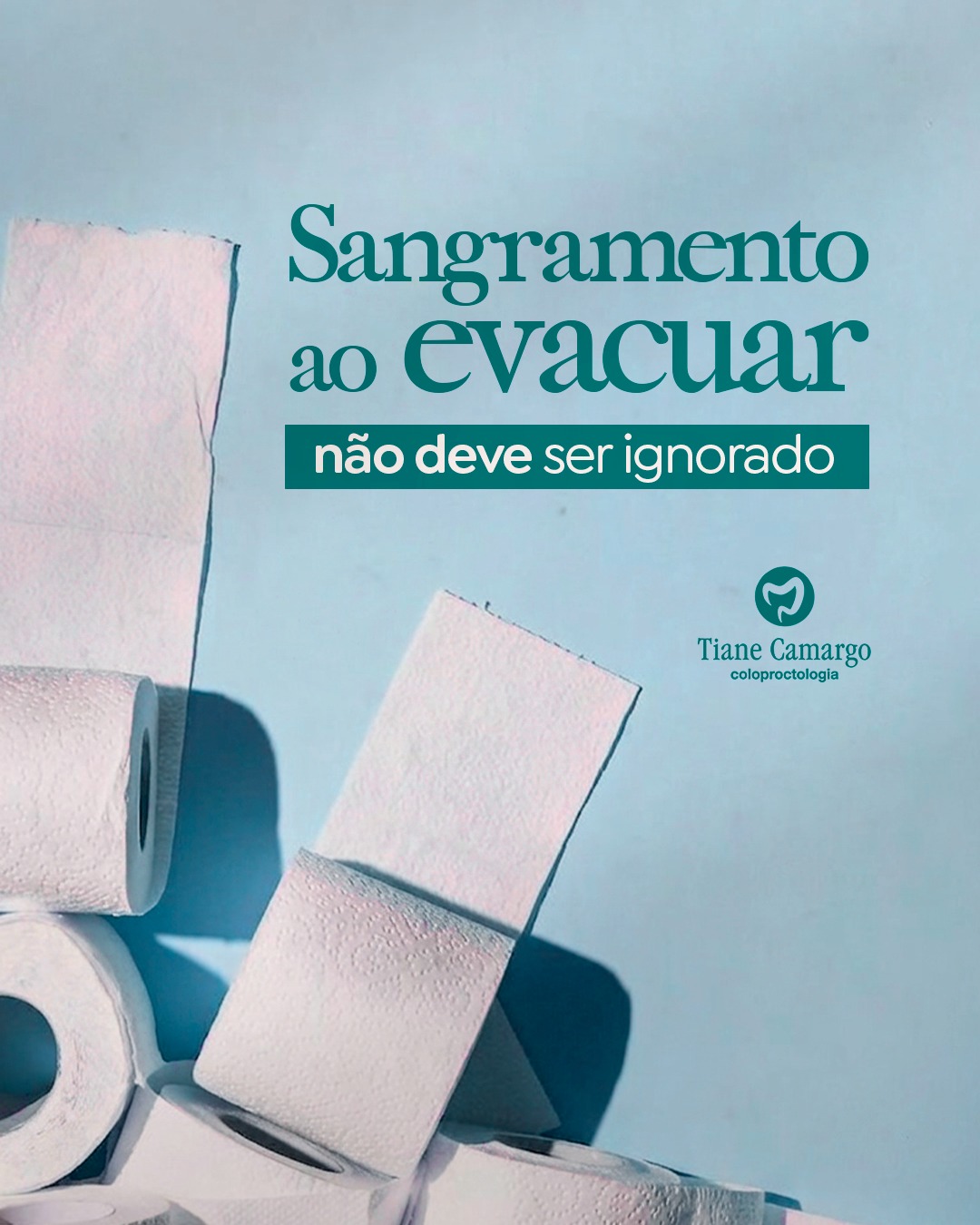 Arte com o tema sangramento ao evacuar não deve ser ignorado